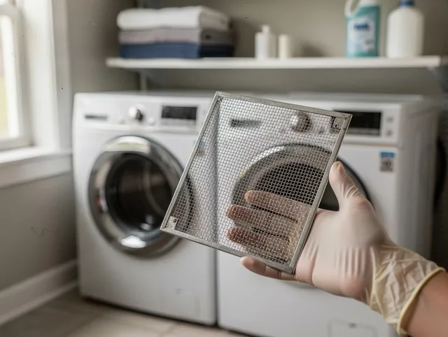 Hinesville Dryer Vent Cleaning specialist performing detailed lint trap cleaning service in Hinesville